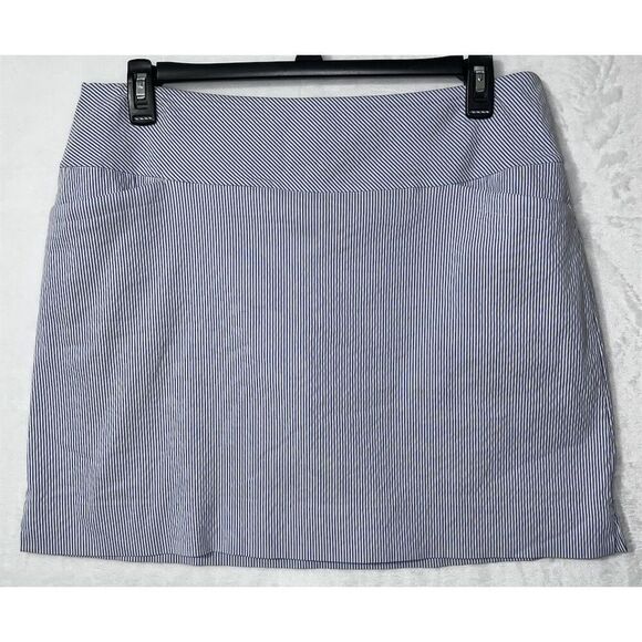 S.C. & Co Women's XL Blue & White Striped Golf Skort with Pockets - Picture 1 of 9